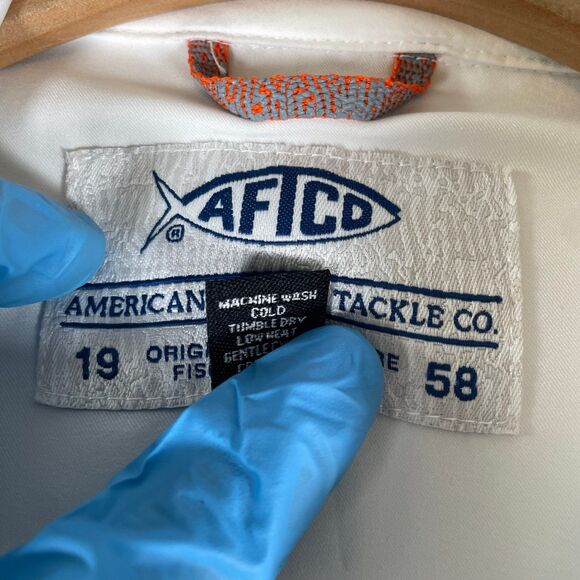 AFTCO Aftech Shirt Men's XXL Short Sleeve White Vented Performance Fishing Snap - Picture 3 of 4